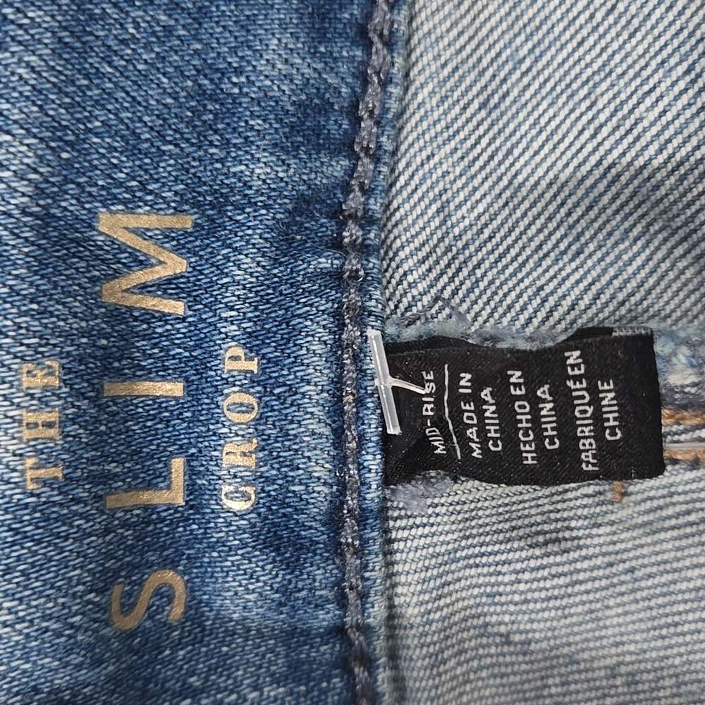 WHITE HOUSE BLACK MARKET MID RISE FOIL CUFF SLIM CROP DENIM JEANS NEW W TAGS O - Picture 8 of 14